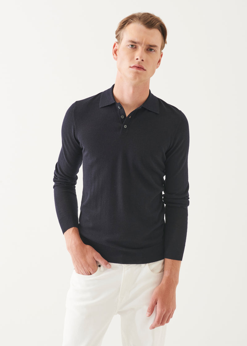 Extra-Fine Merino Button Polo