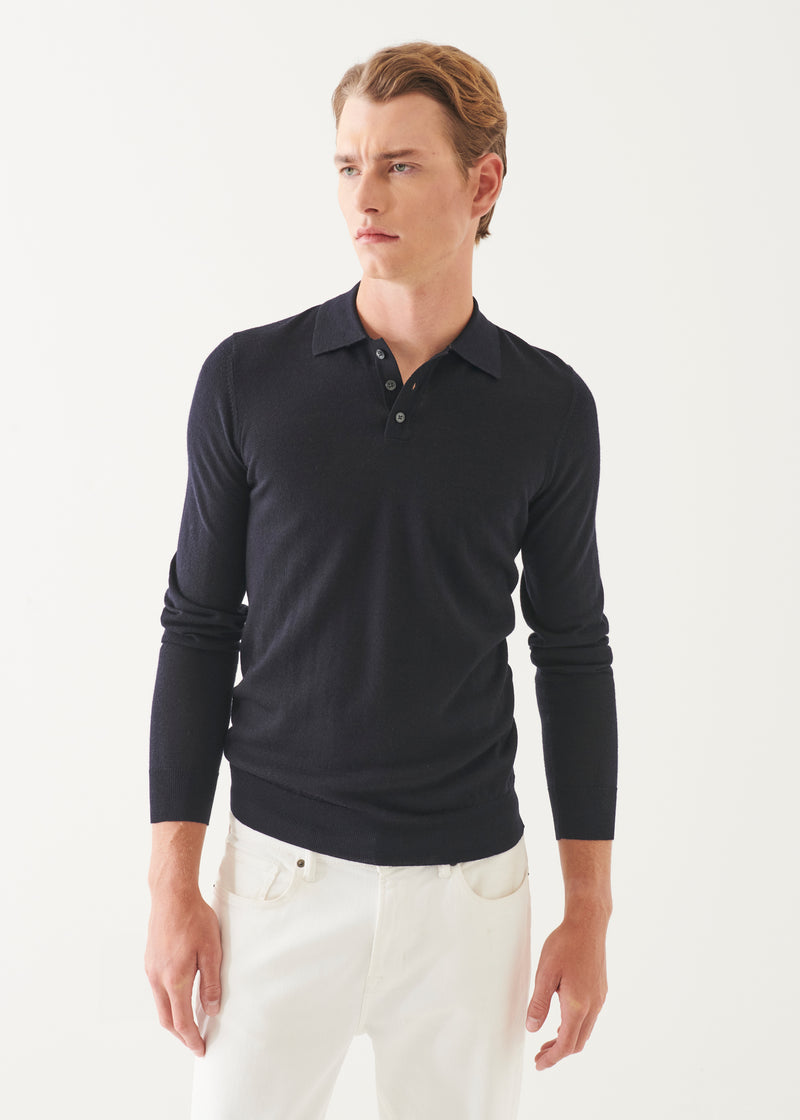 Extra-Fine Merino Button Polo