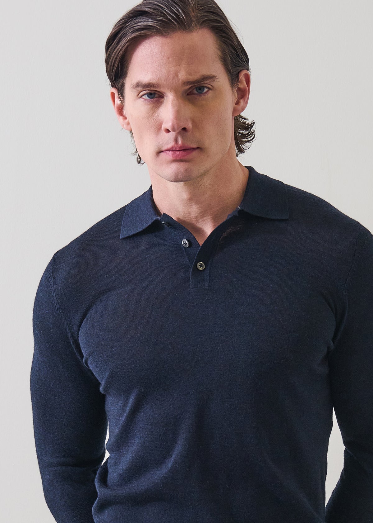 Extra-Fine Merino Button Polo - PATRICK ASSARAF
