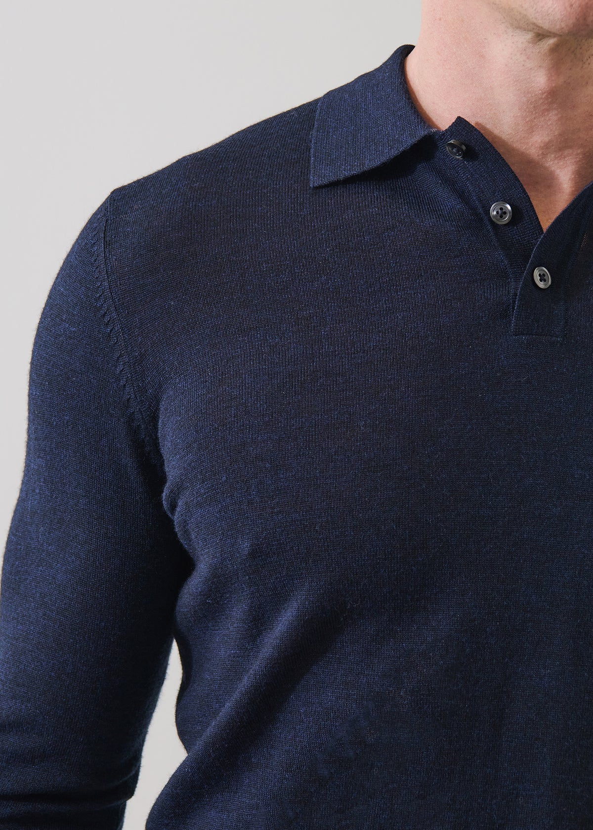 Extra-Fine Merino Button Polo - PATRICK ASSARAF