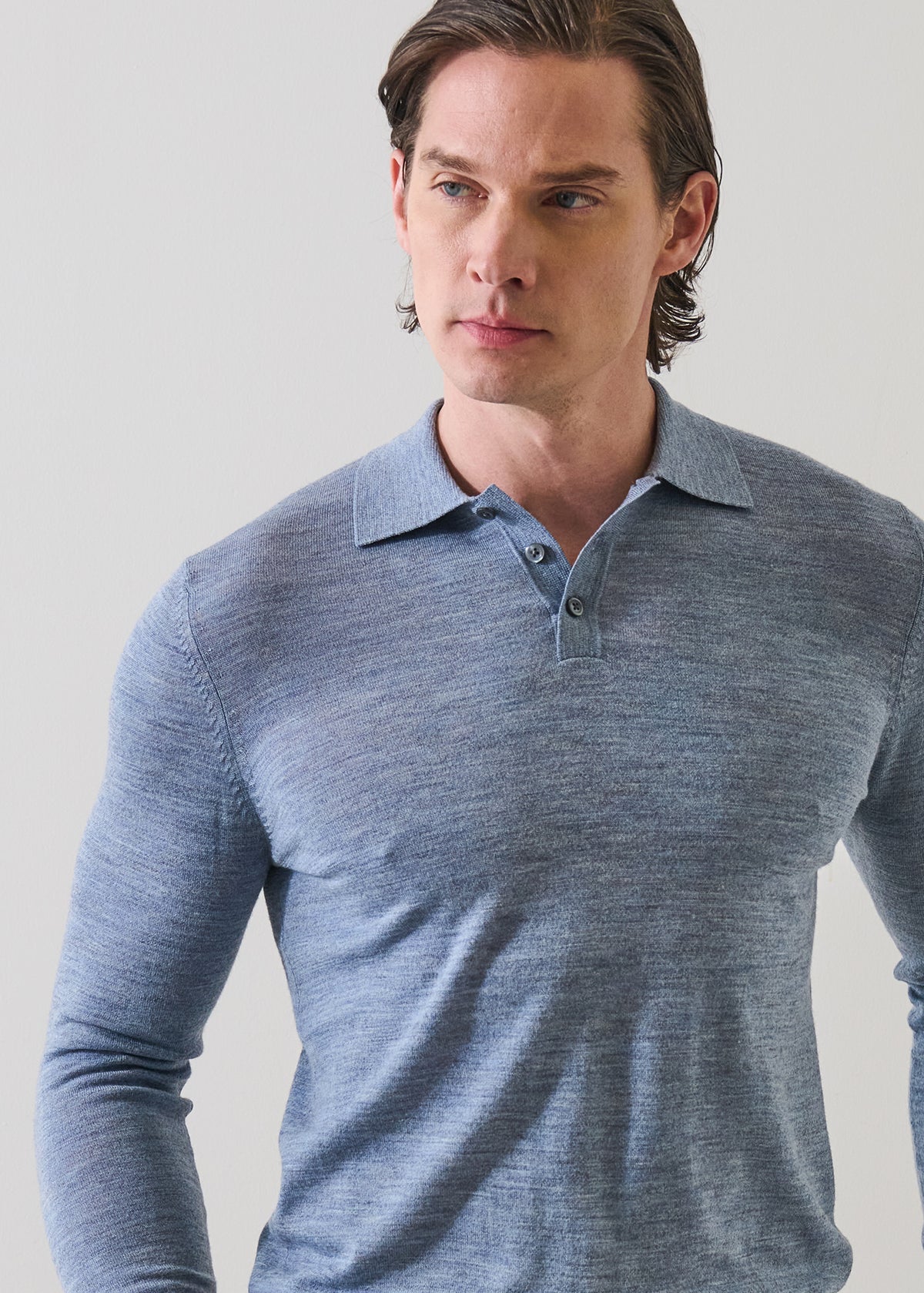 Extra-Fine Merino Button Polo - PATRICK ASSARAF