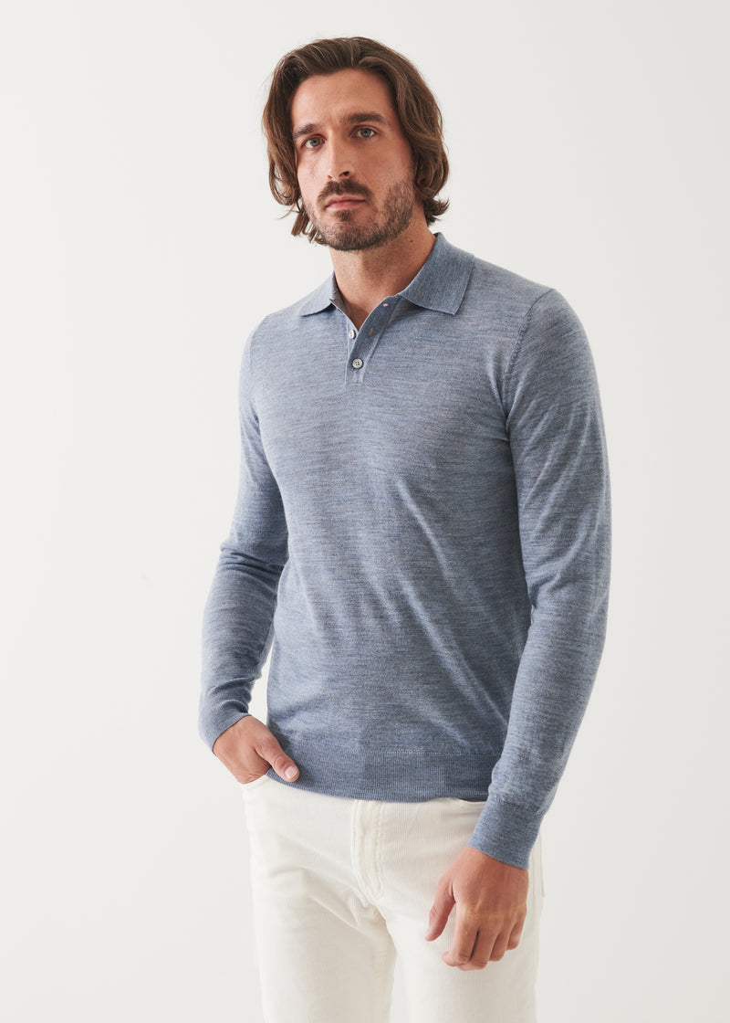 Extra-Fine Merino Button Polo