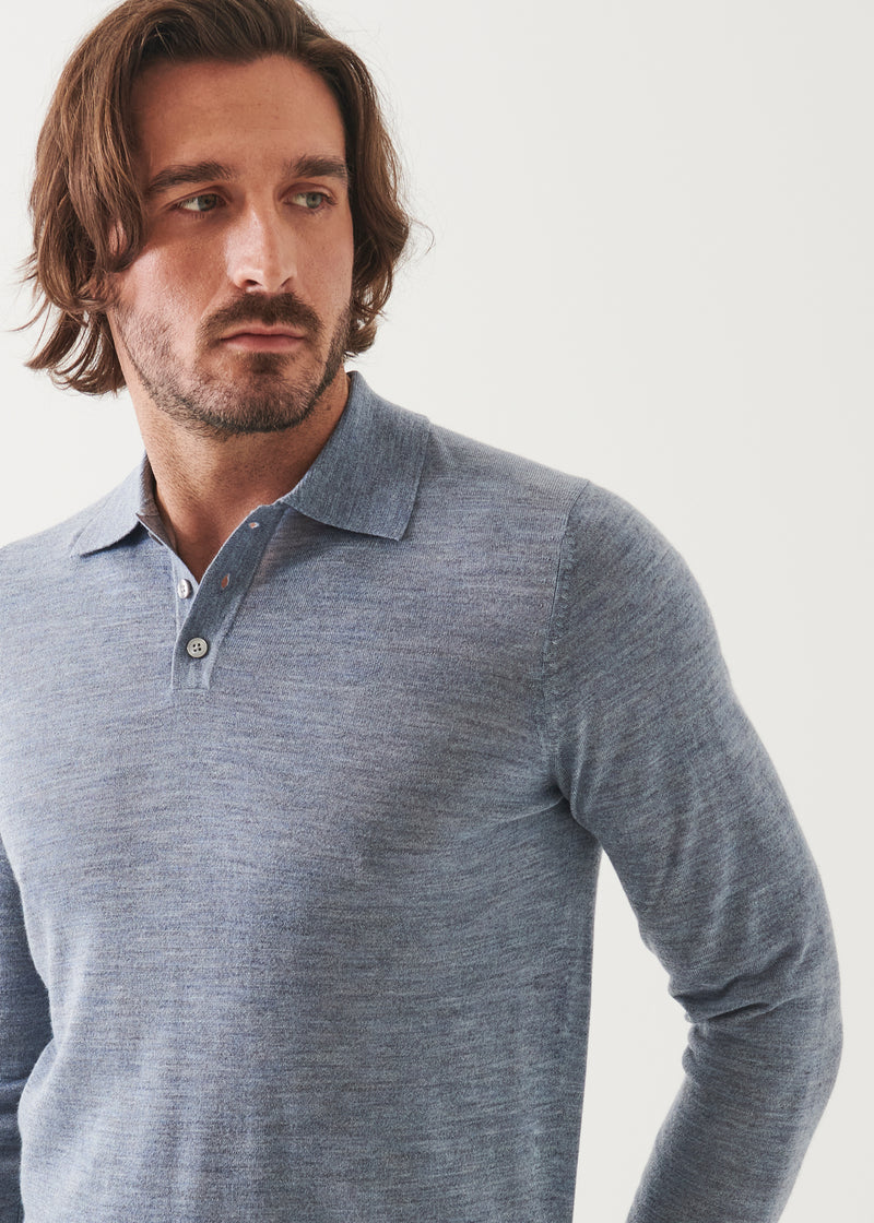 Extra-Fine Merino Button Polo