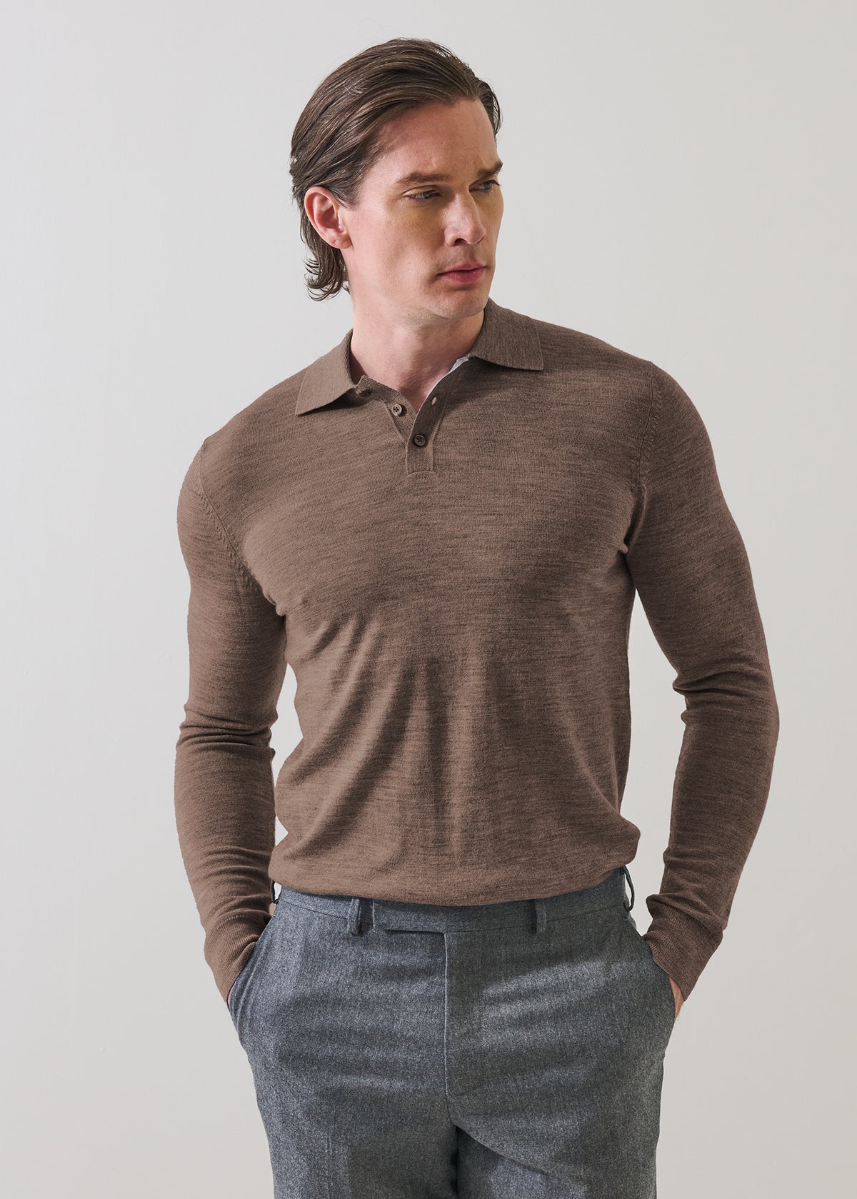 Extra-Fine Merino Button Polo - PATRICK ASSARAF