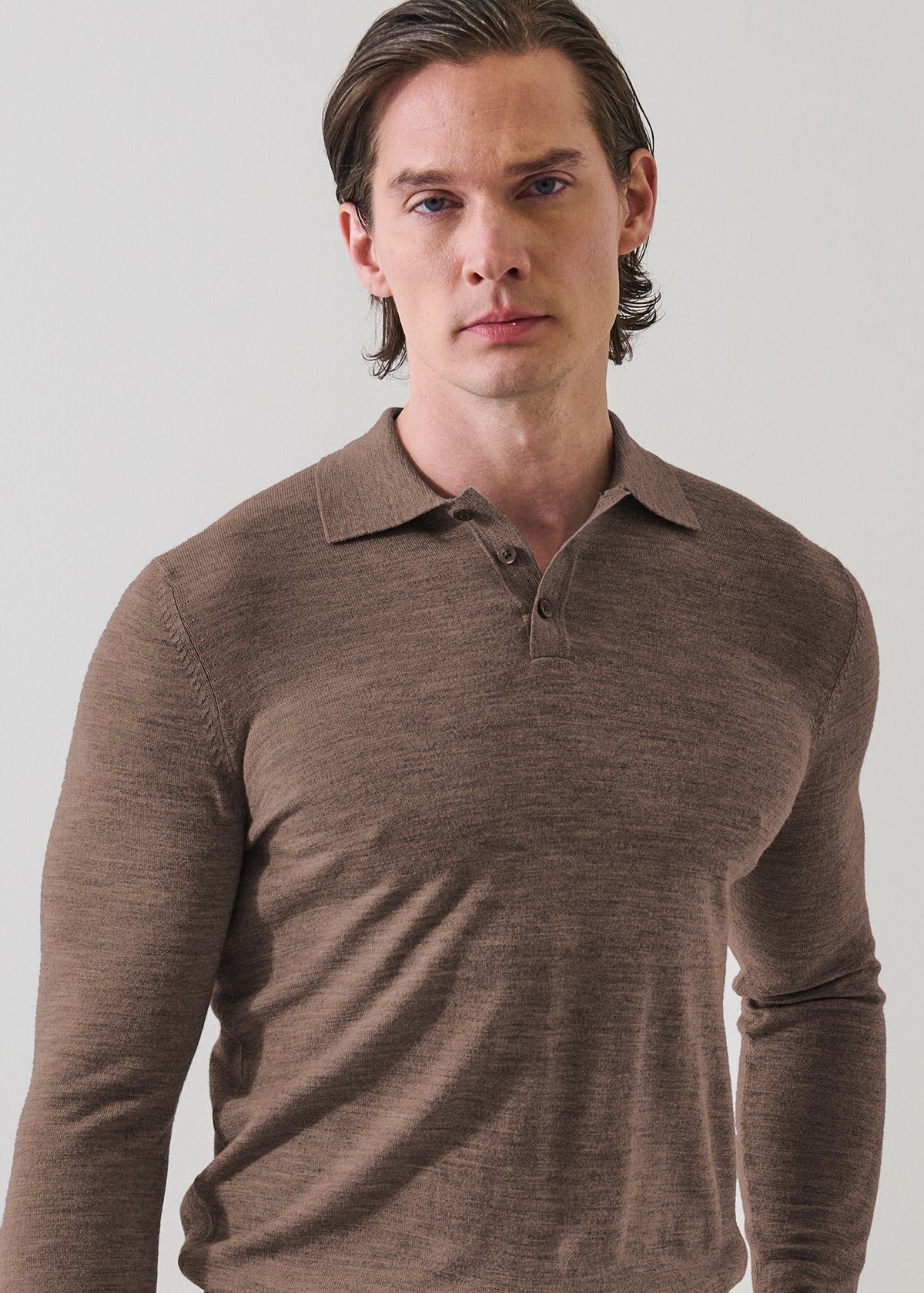 Extra-Fine Merino Button Polo - PATRICK ASSARAF