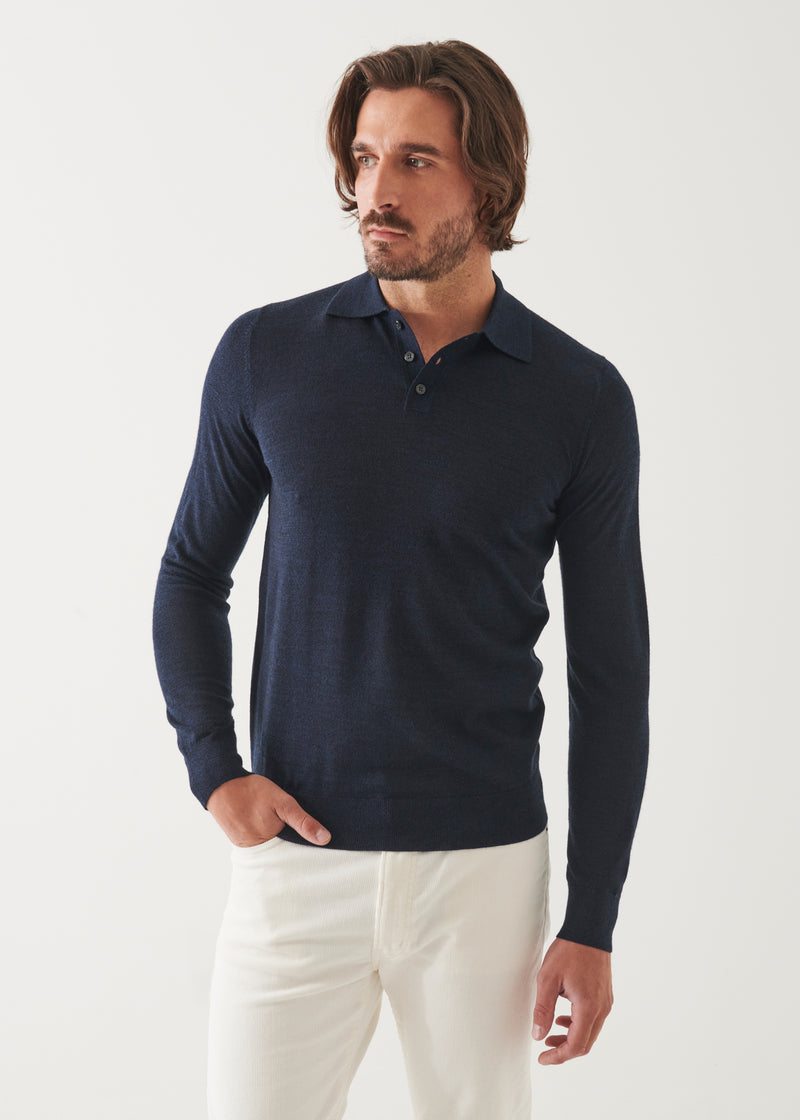 Extra-Fine Merino Button Polo