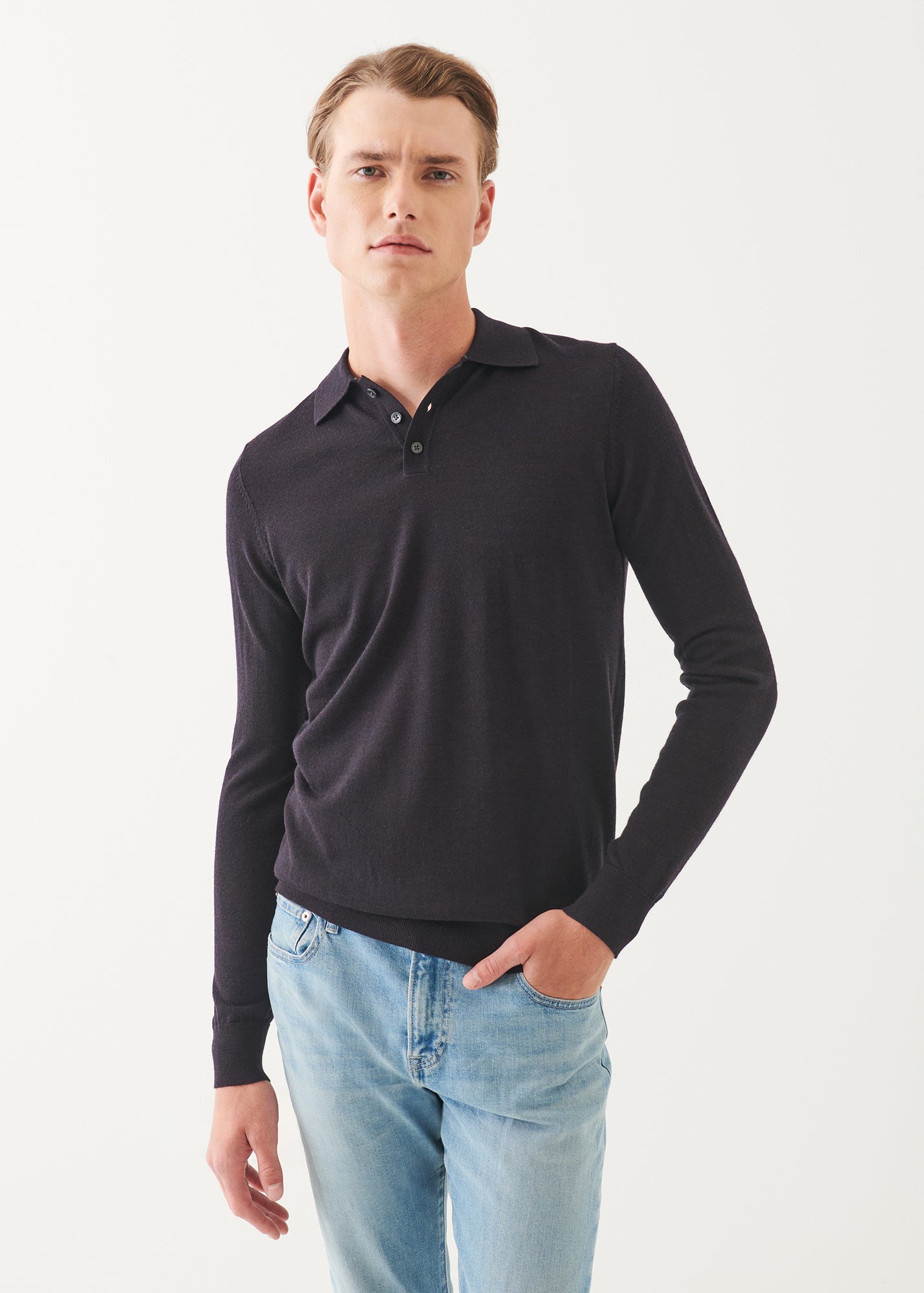 Extra-Fine Merino Button Polo