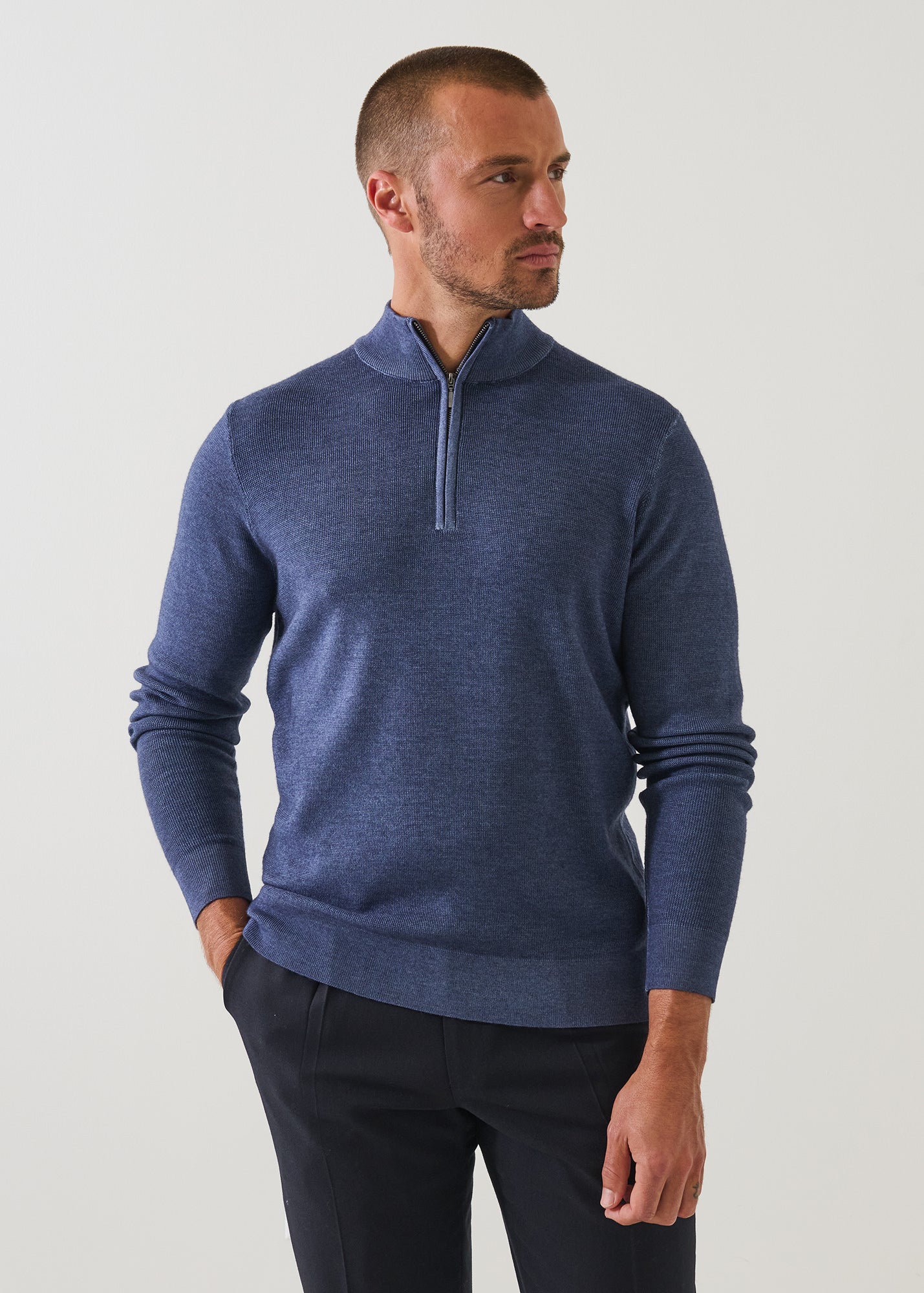 Extra-Fine Merino Vintage Wash Quarter Zip