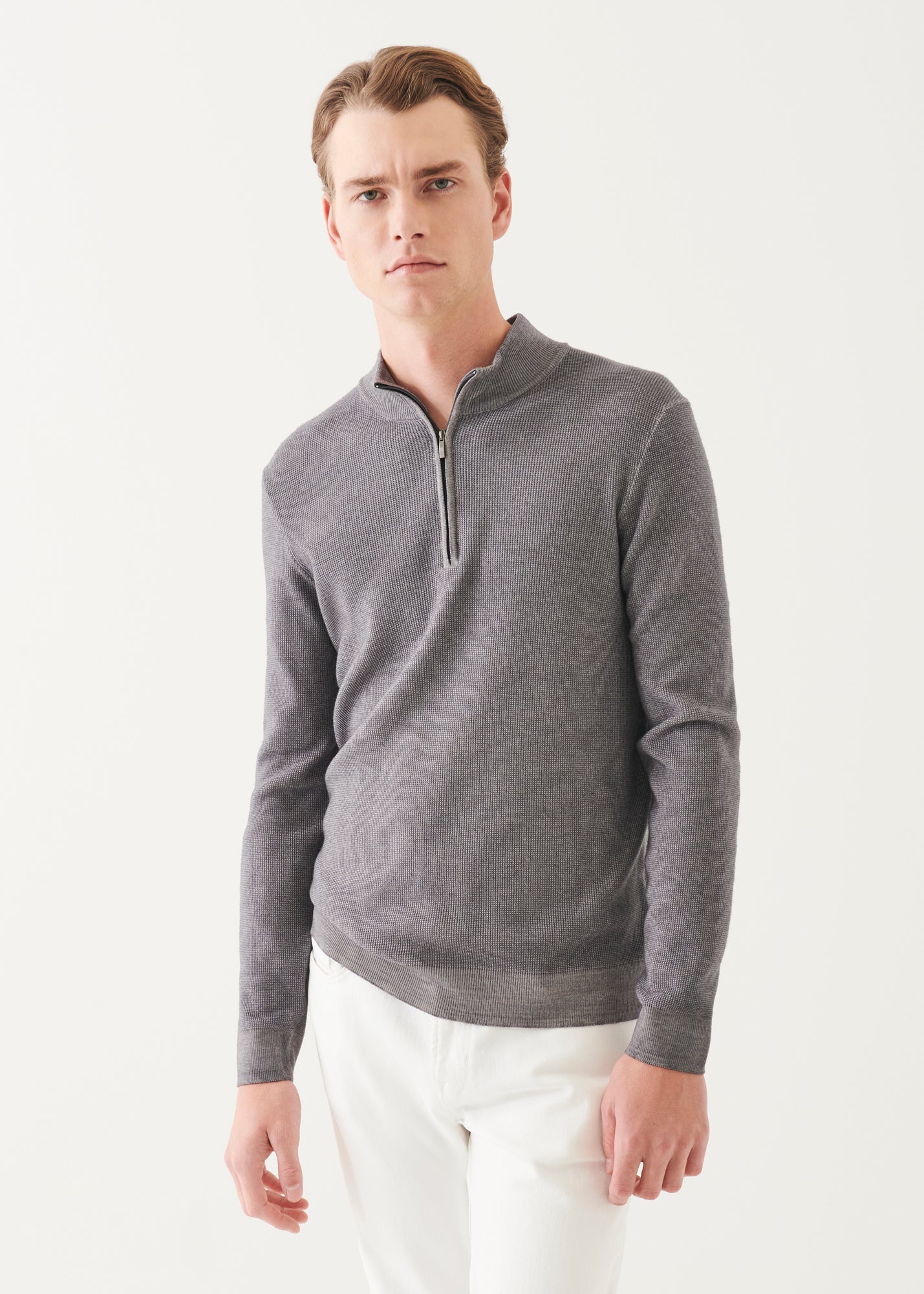 Extra-Fine Merino Textured Quarter Zip