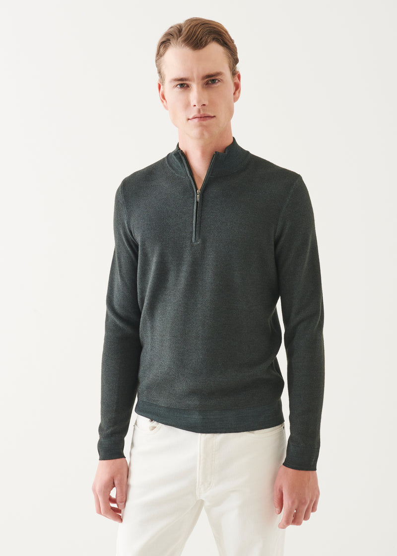 Extra-Fine Merino Textured Quarter Zip