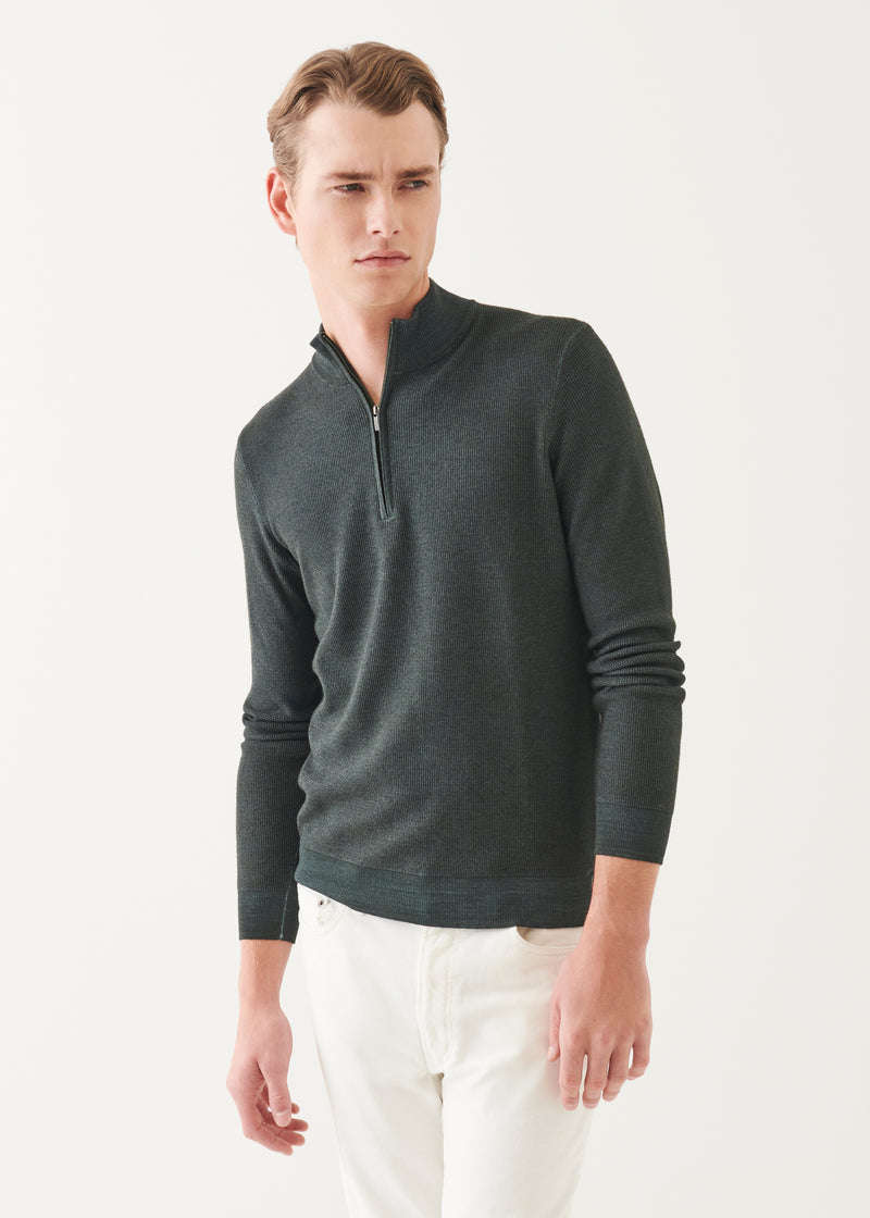 Extra-Fine Merino Textured Quarter Zip