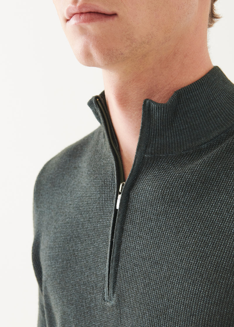 Extra-Fine Merino Textured Quarter Zip