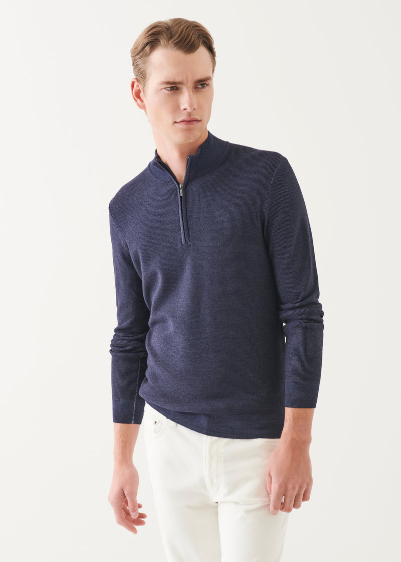 Extra-Fine Merino Textured Quarter Zip