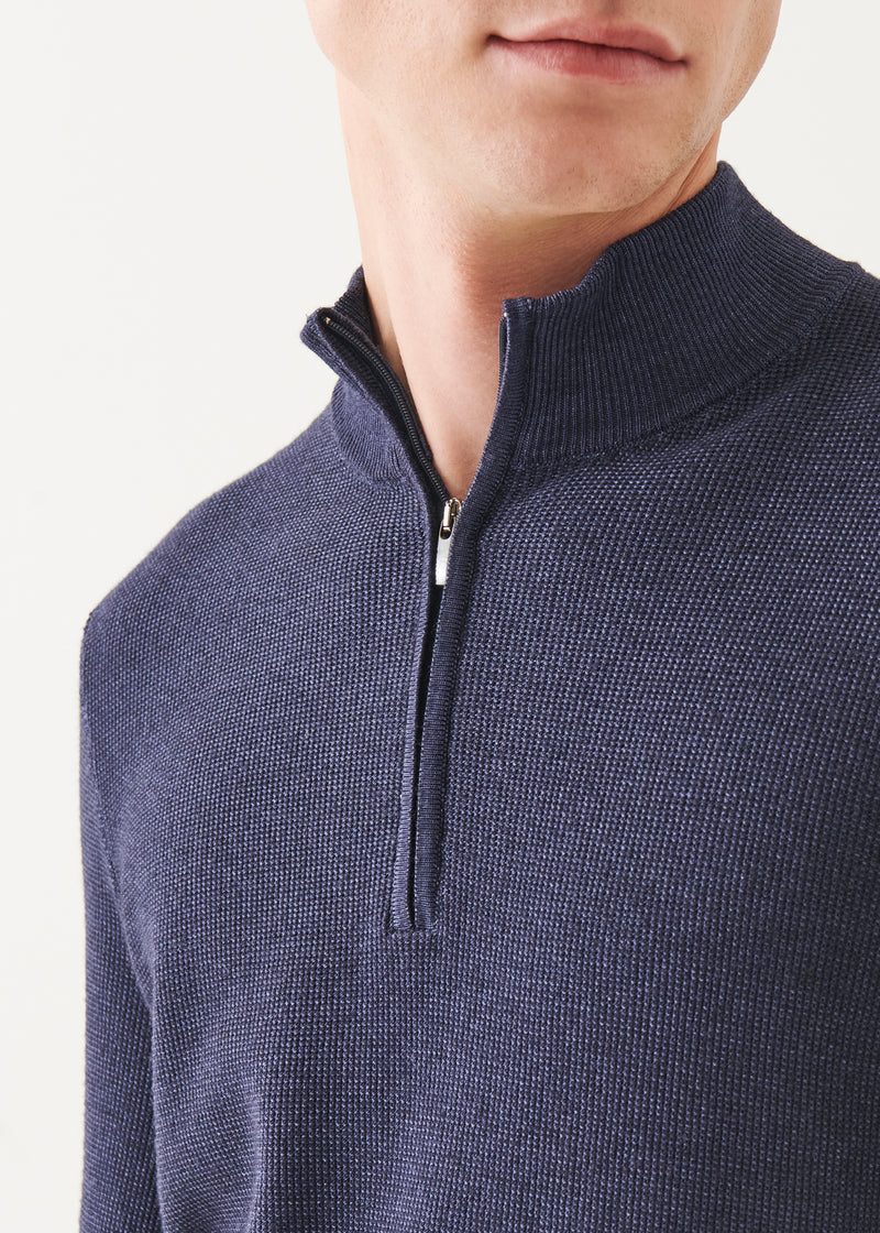 Extra-Fine Merino Textured Quarter Zip