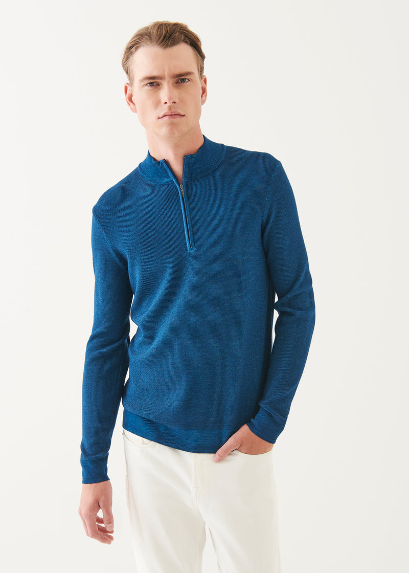 Extra-Fine Merino Textured Quarter Zip