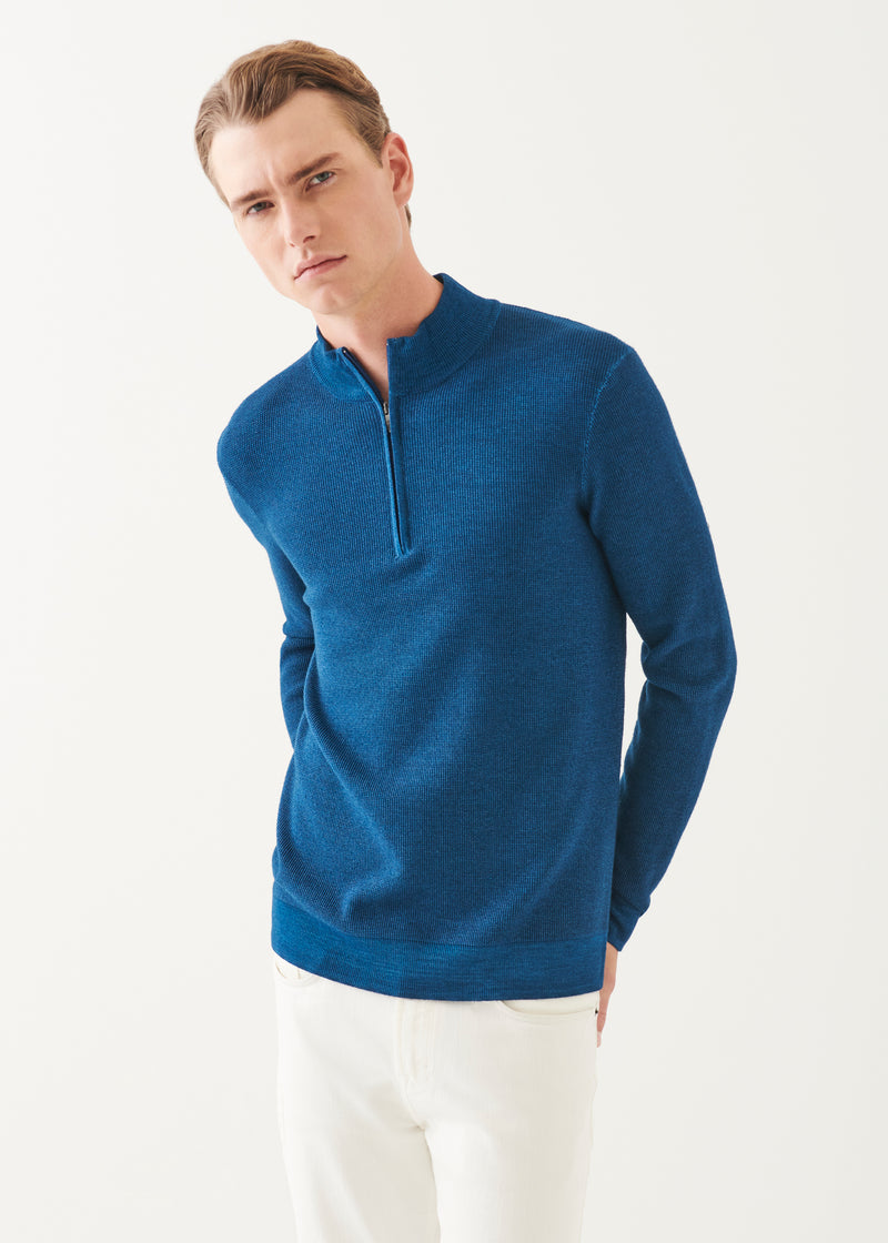 Extra-Fine Merino Textured Quarter Zip