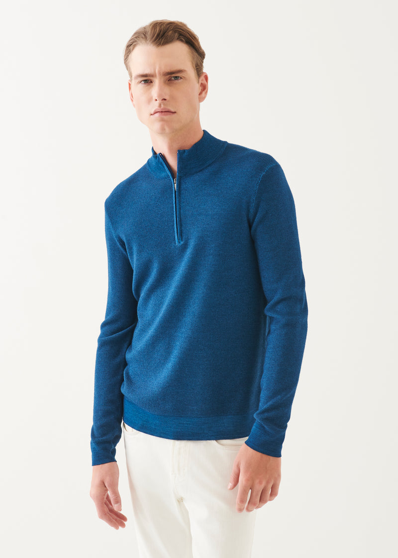 Extra-Fine Merino Textured Quarter Zip