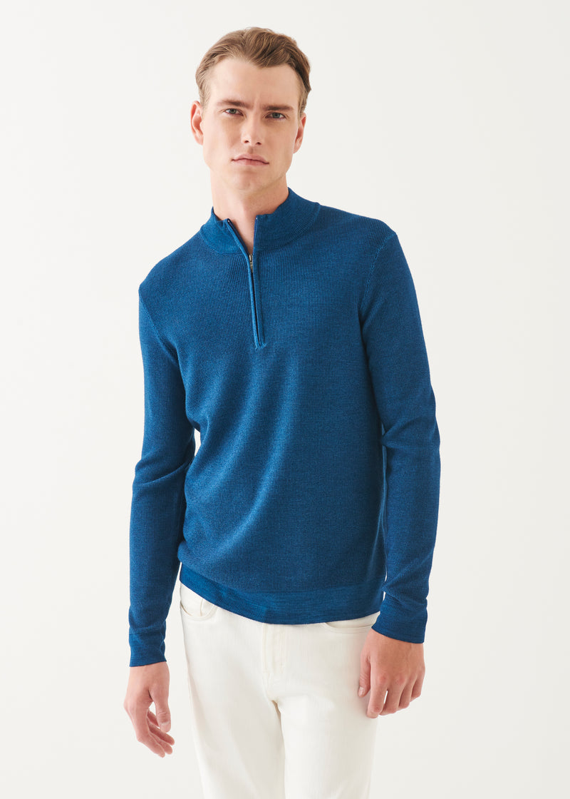 Extra-Fine Merino Textured Quarter Zip