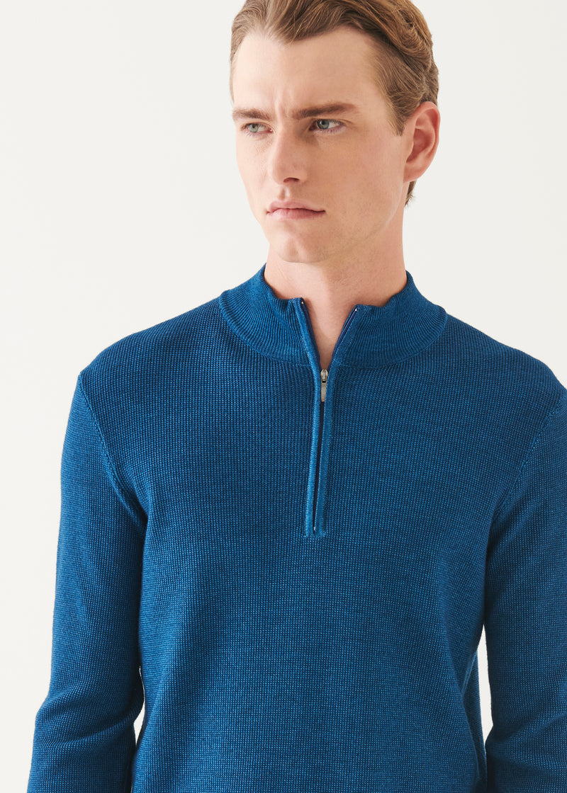 Extra-Fine Merino Textured Quarter Zip