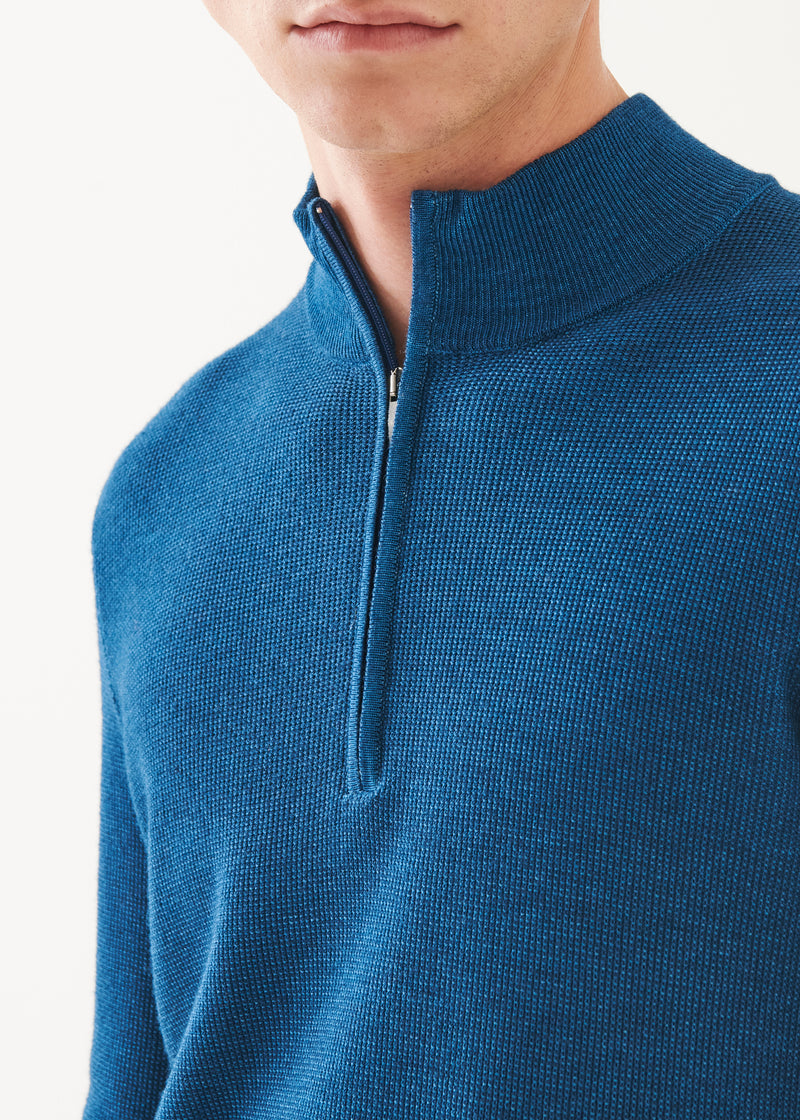 Extra-Fine Merino Textured Quarter Zip