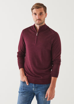 EXTRA-FINE MERINO COLD DYE QUARTER ZIP | PATRICK ASSARAF.