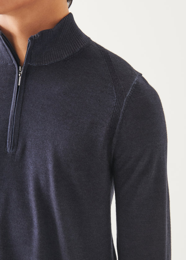 EXTRA-FINE MERINO VINTAGE QUARTER ZIP