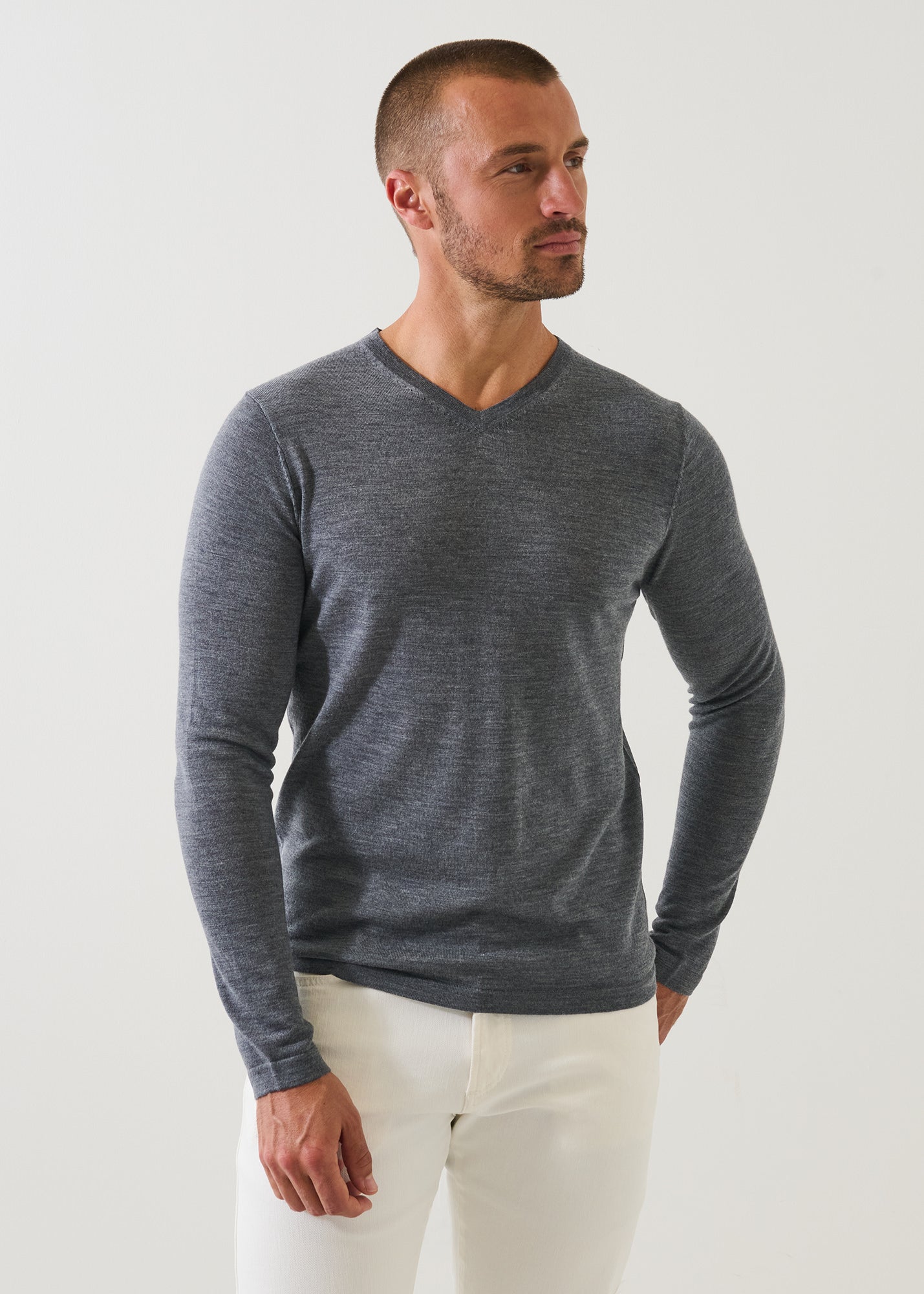 Extra-Fine Merino V-Neck - PATRICK ASSARAF