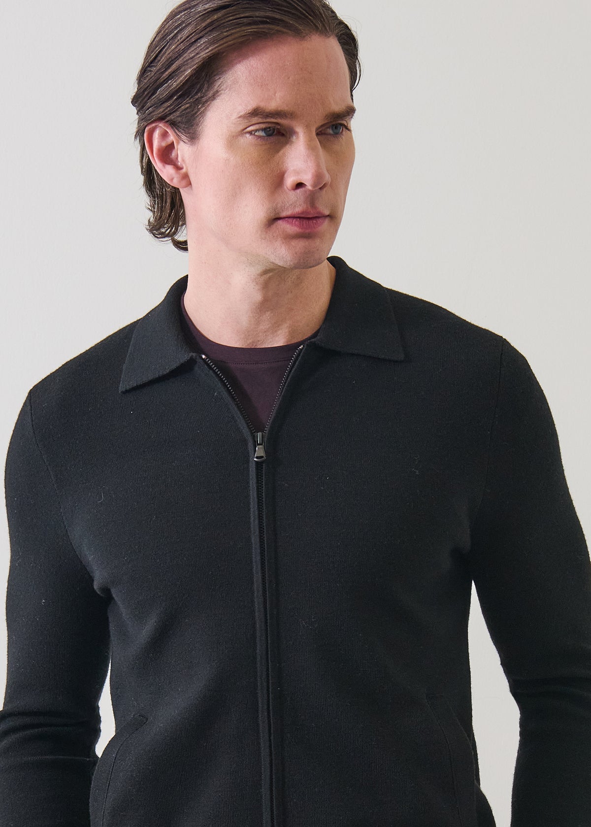 Extra-Fine Merino Half Milano Full Zip Shirt - PATRICK ASSARAF