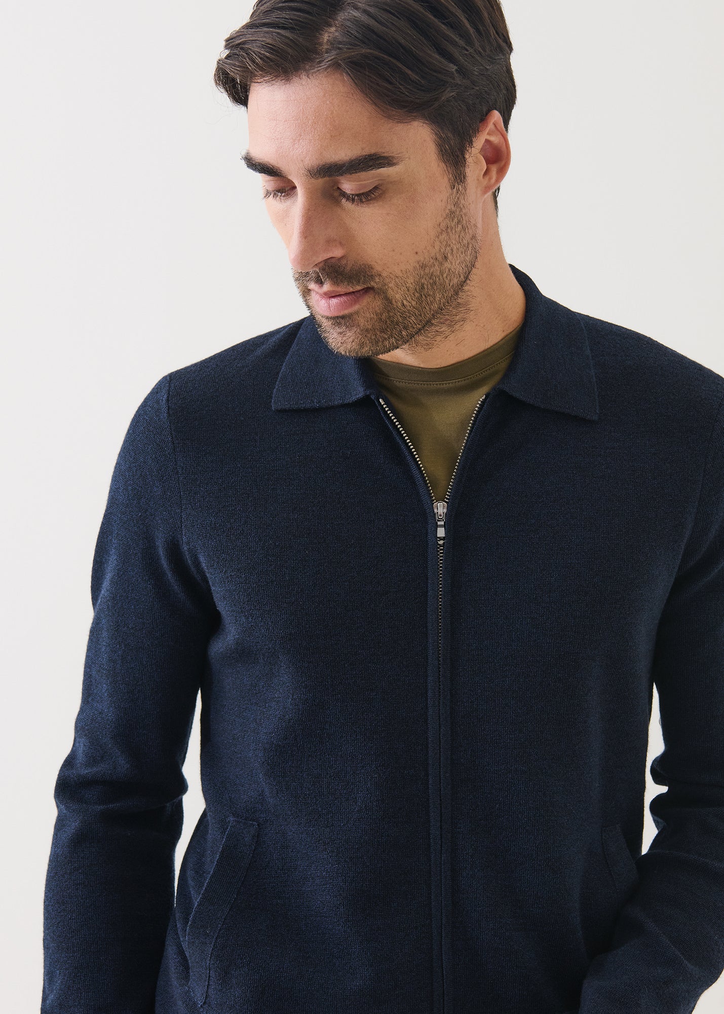 Extra-Fine Merino Half Milano Full Zip Shirt - PATRICK ASSARAF