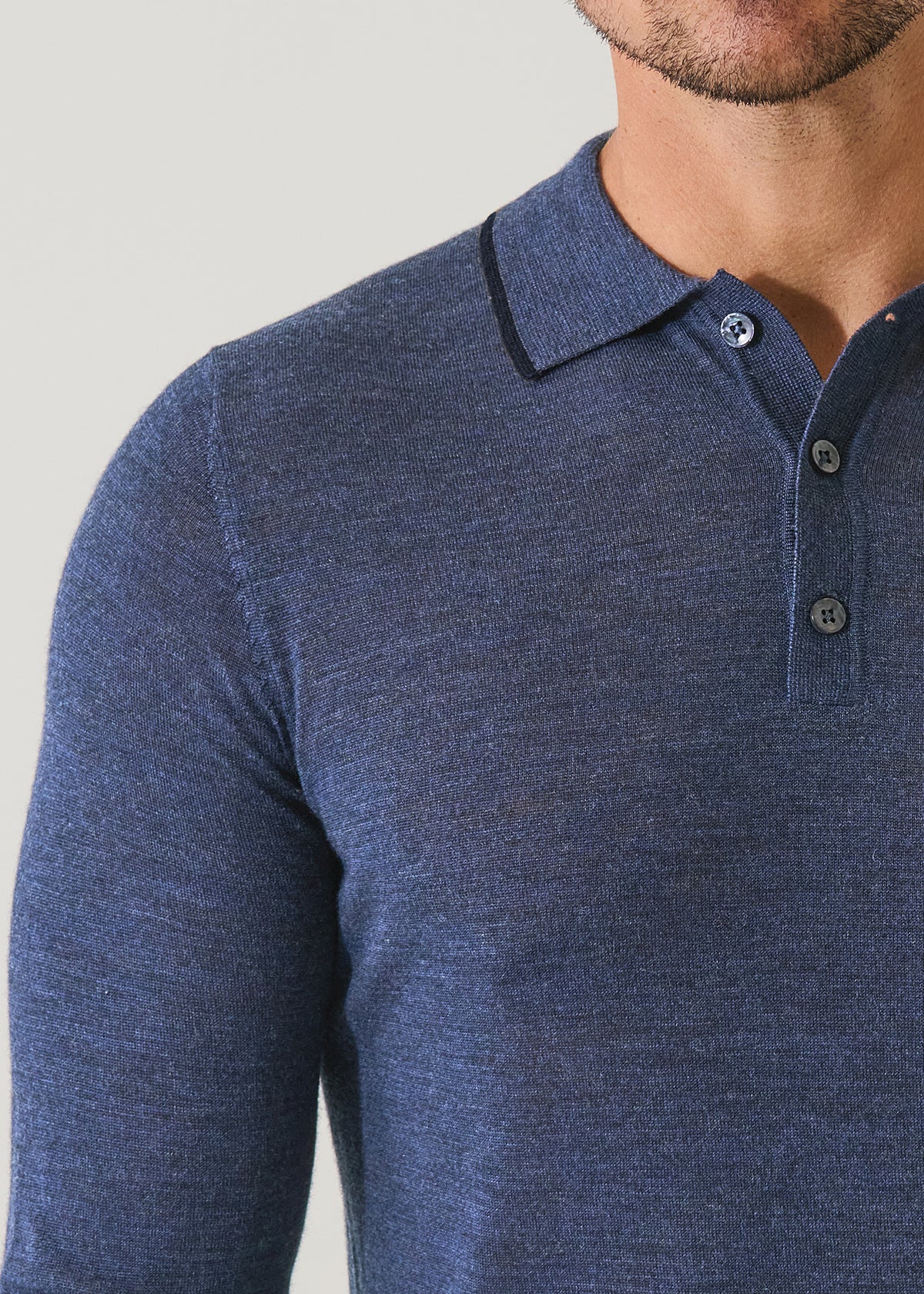 Superfine Merino Button Polo - PATRICK ASSARAF