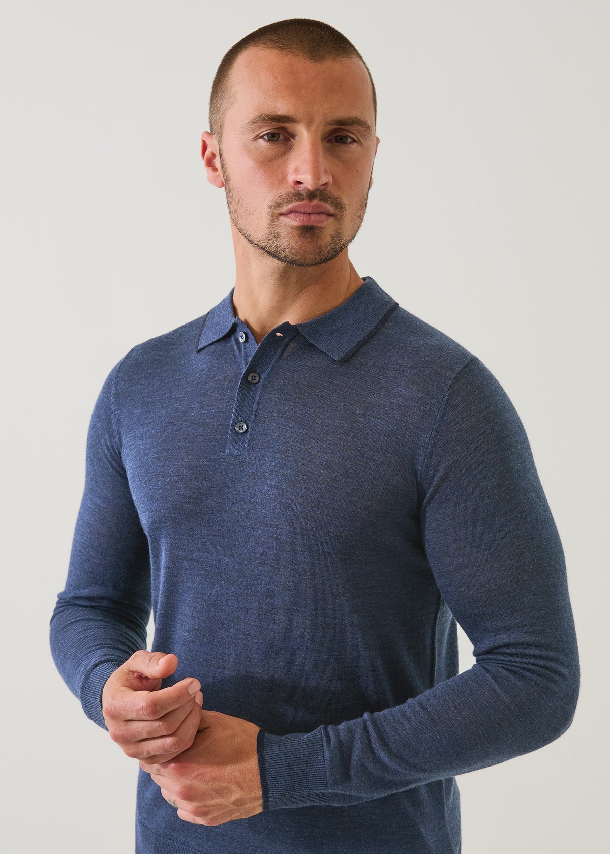 Superfine Merino Button Polo - PATRICK ASSARAF