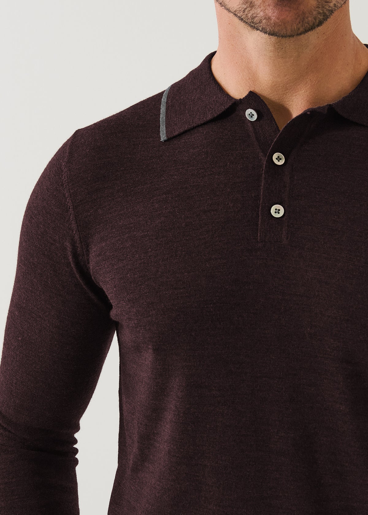 Superfine Merino Button Polo - PATRICK ASSARAF
