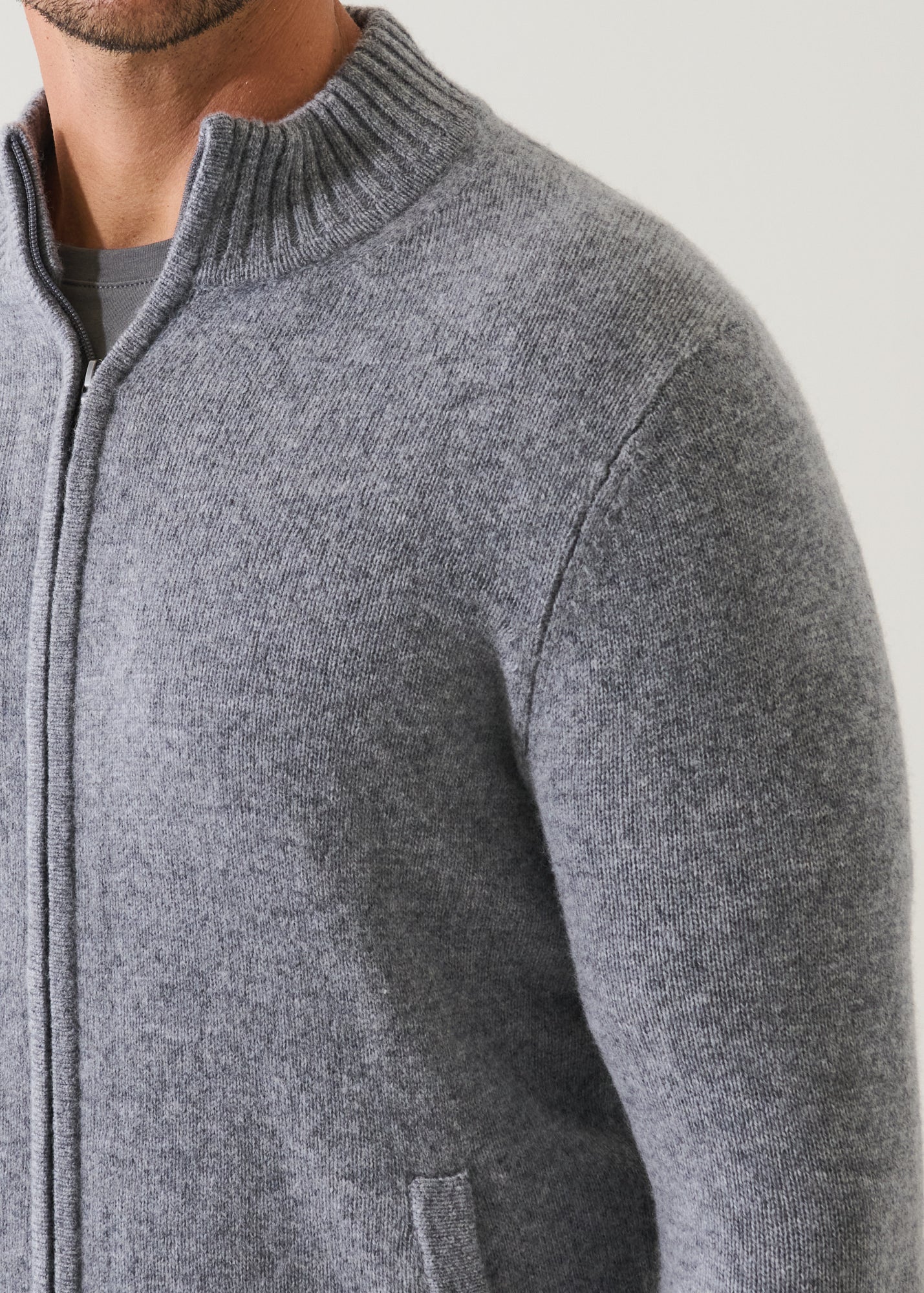 Superfine Lambswool Full Zip Cardigan
