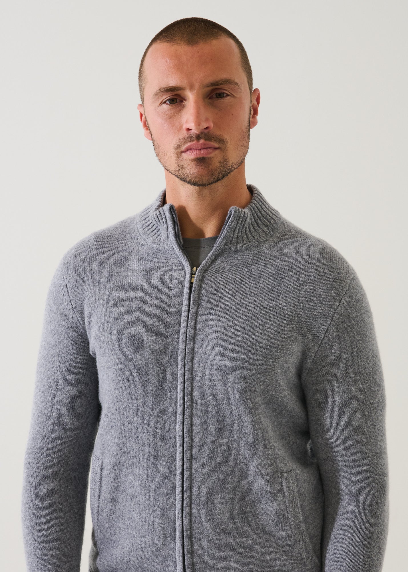 Superfine Lambswool Full Zip Cardigan