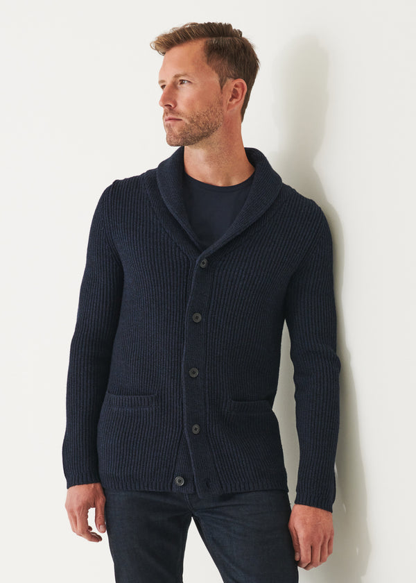 Ribbed Shawl Cardigan