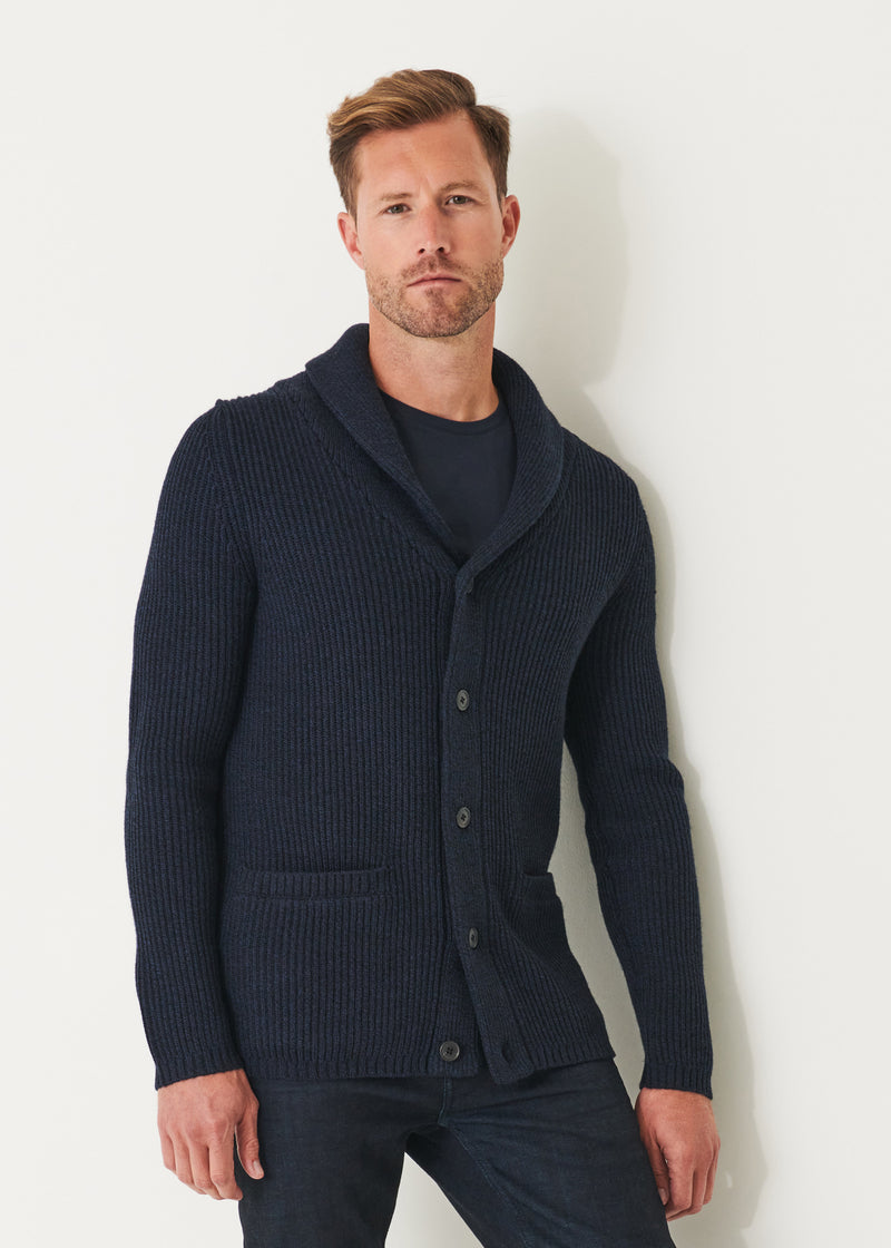 Ribbed Shawl Cardigan