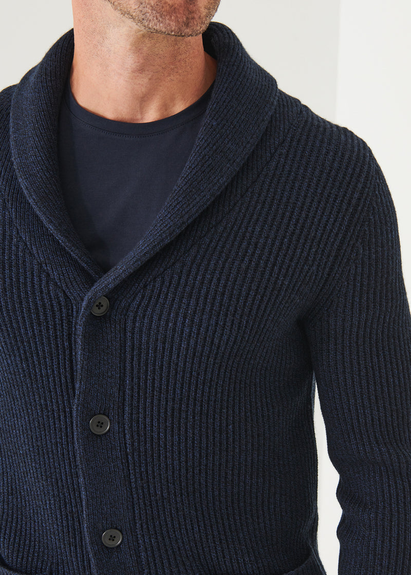 Ribbed Shawl Cardigan