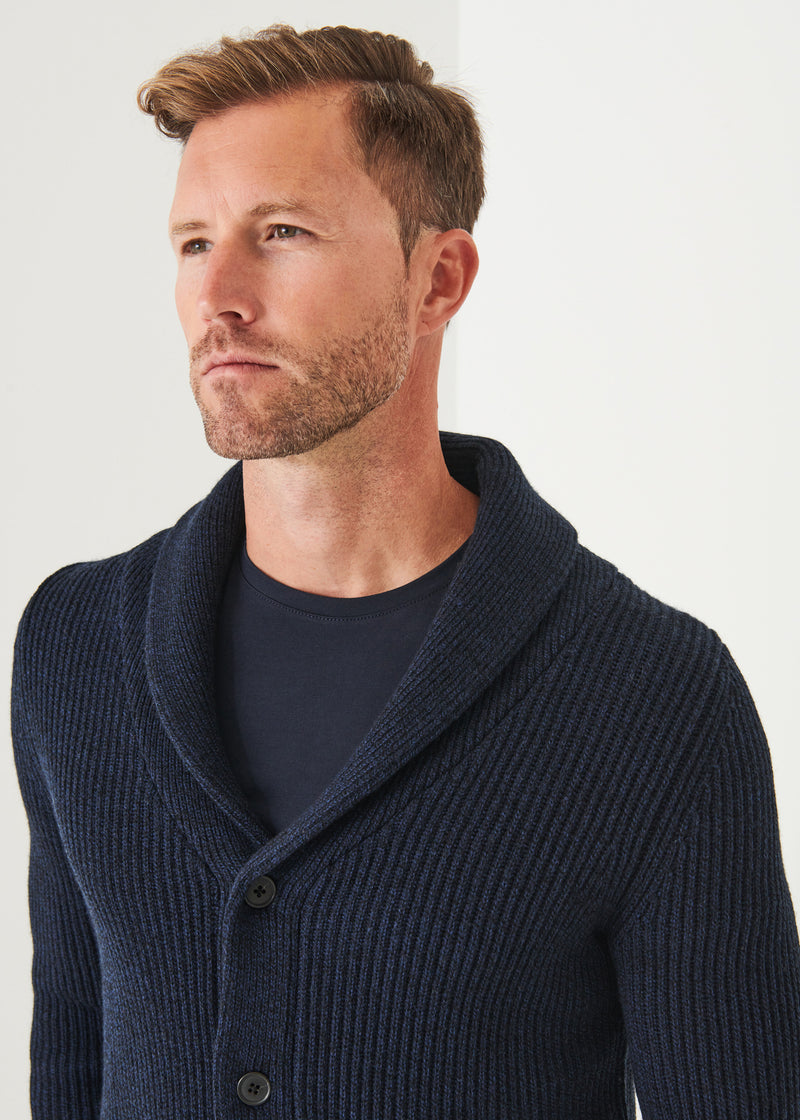 Ribbed Shawl Cardigan