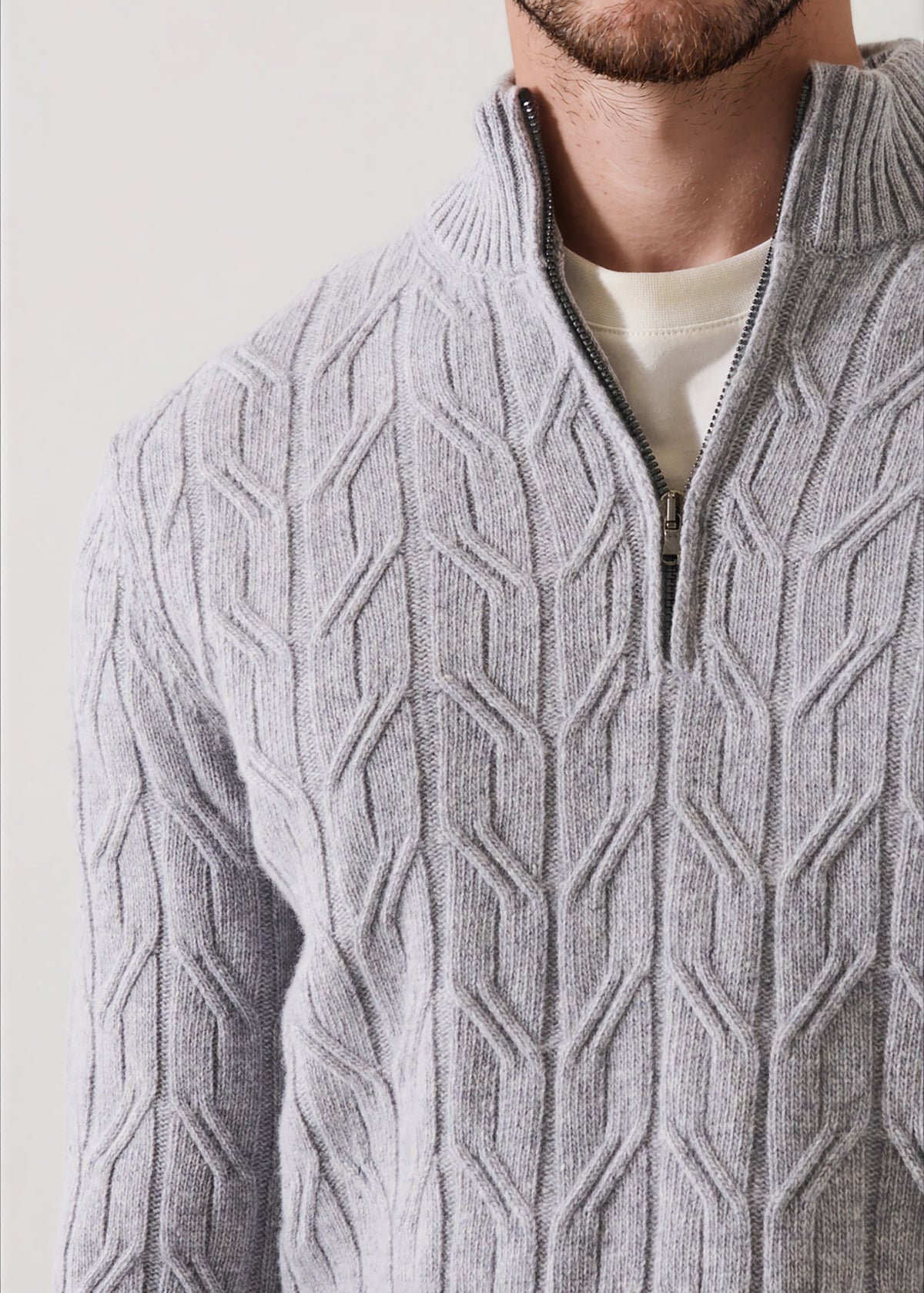 Merino Wool Cable Quarter Zip