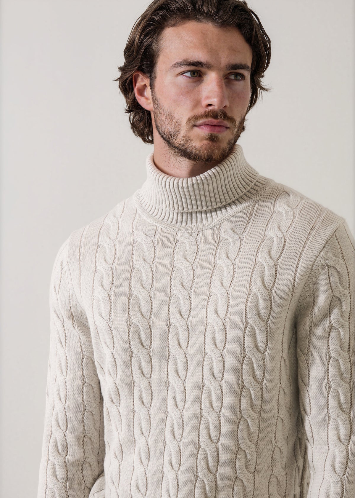 Merino Wool Cable Knit Turtleneck - PATRICK ASSARAF