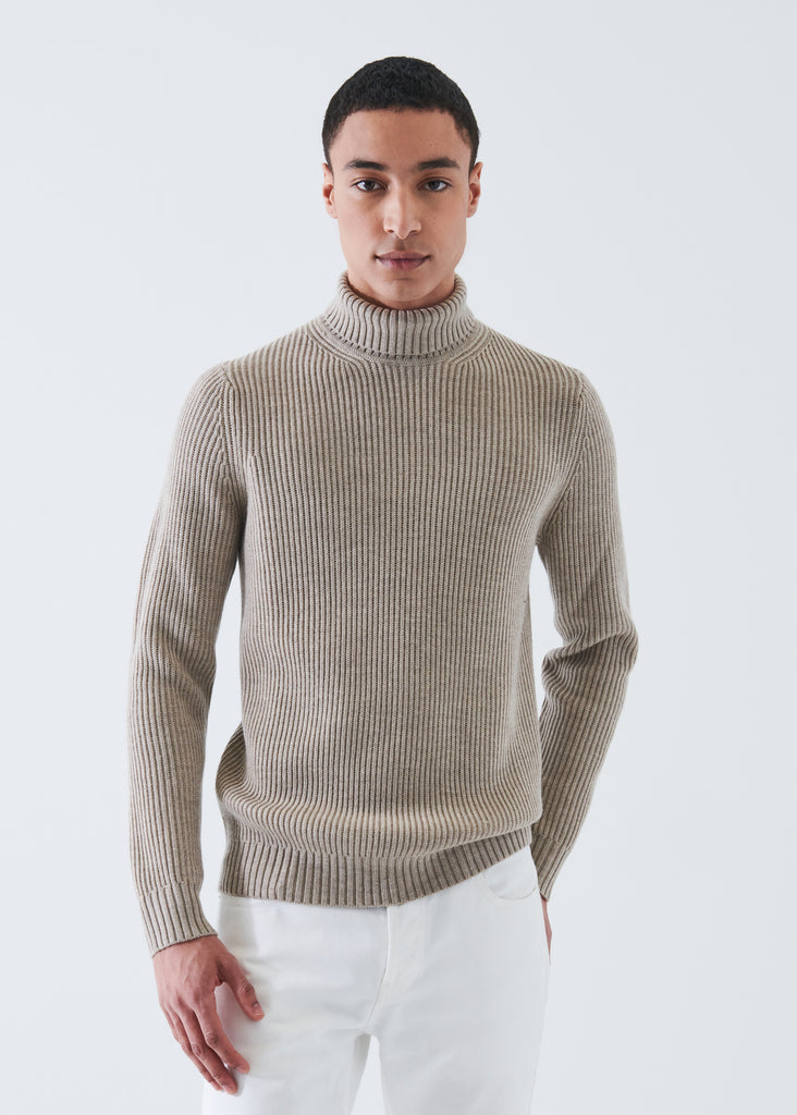 MERINO RIBBED KNIT TURTLENECK | PATRICK ASSARAF