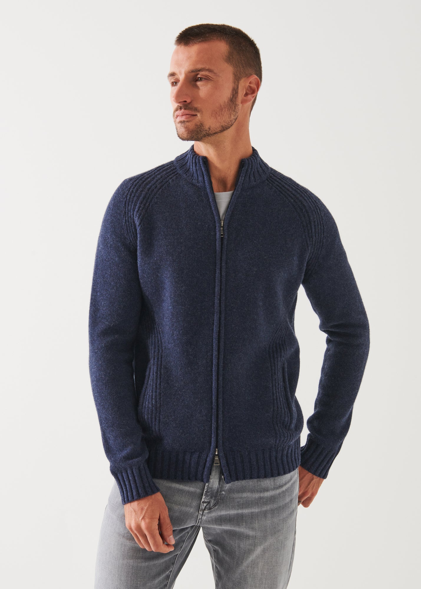 Sherpa fleece lined cardigan on sale mens