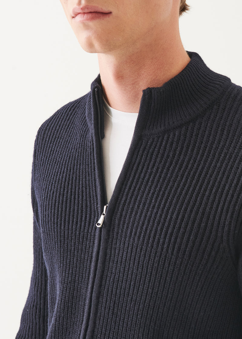 Merino Cardigan Stitch Full Zip