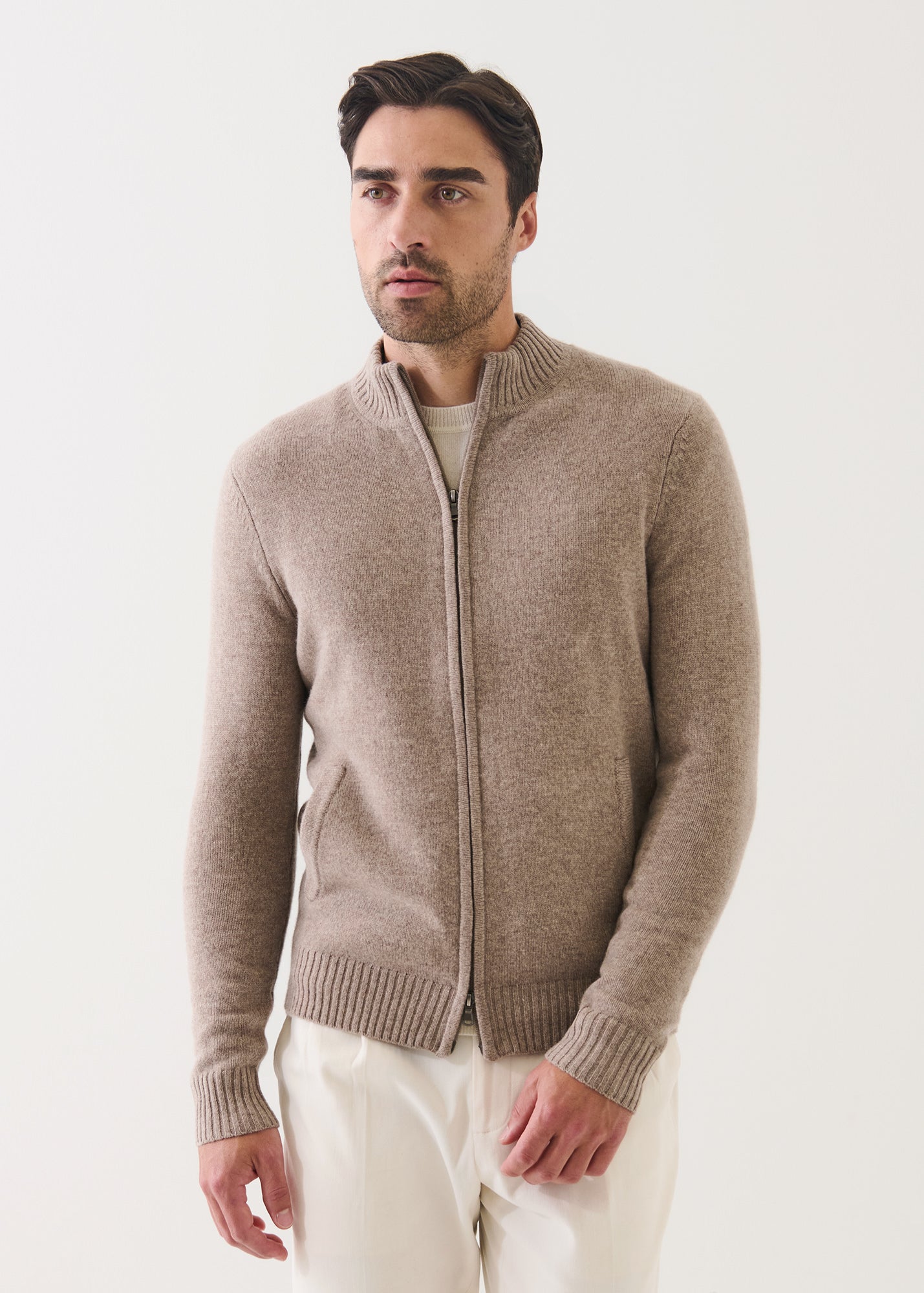 Superfine Lambswool Full Zip Cardigan