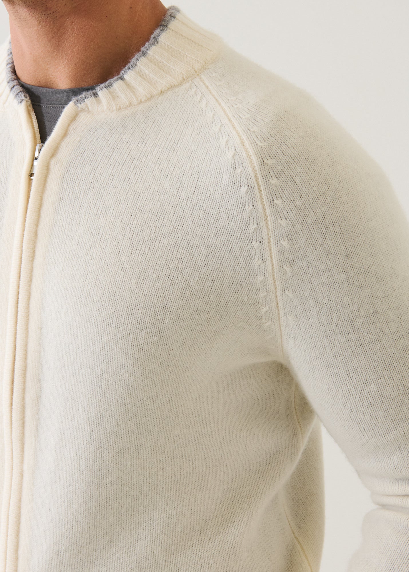 Superfine Lambswool Full Zip Cardigan