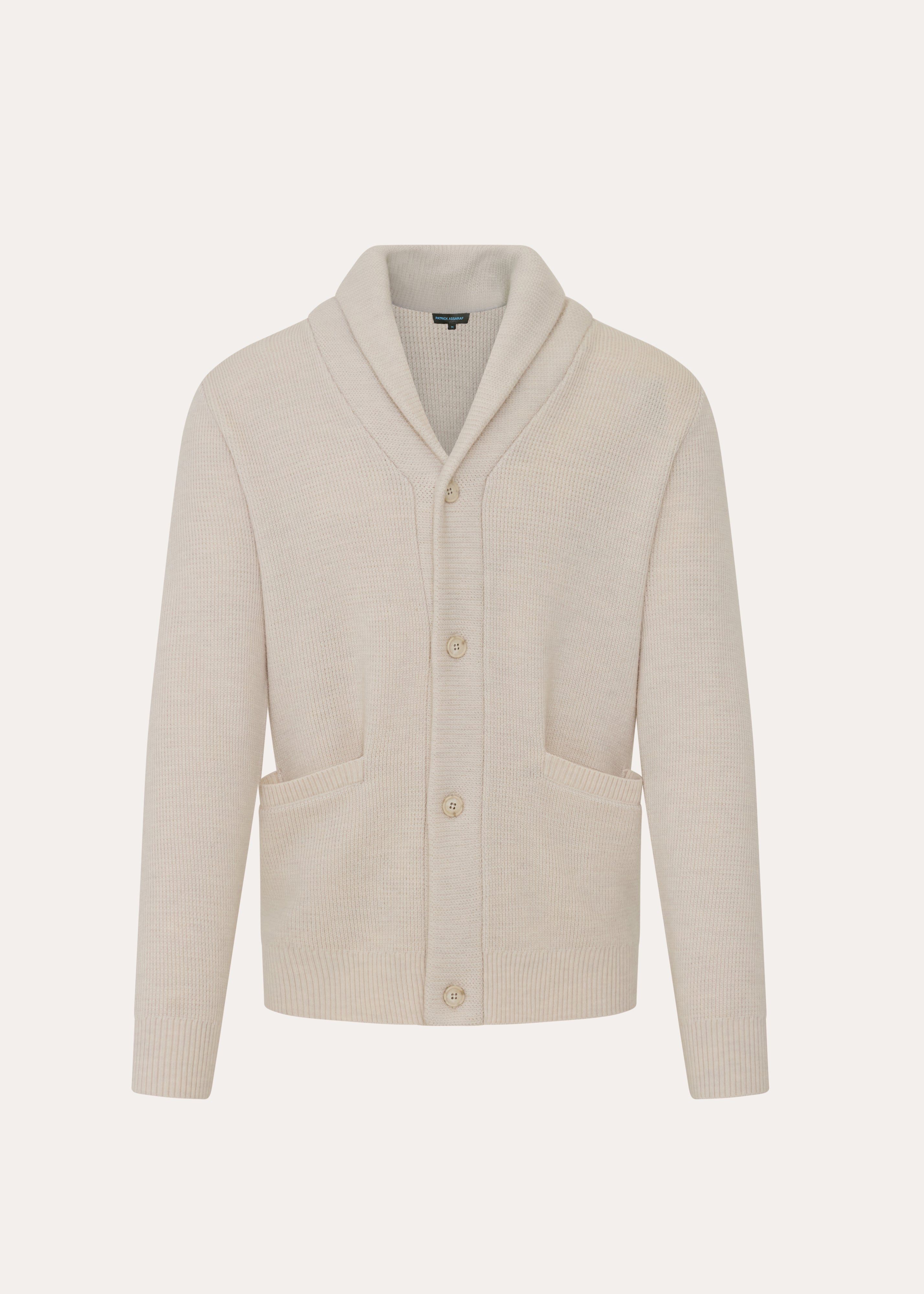 Merino Wool Ribbed Shawl Collar Cardigan - PATRICK ASSARAF