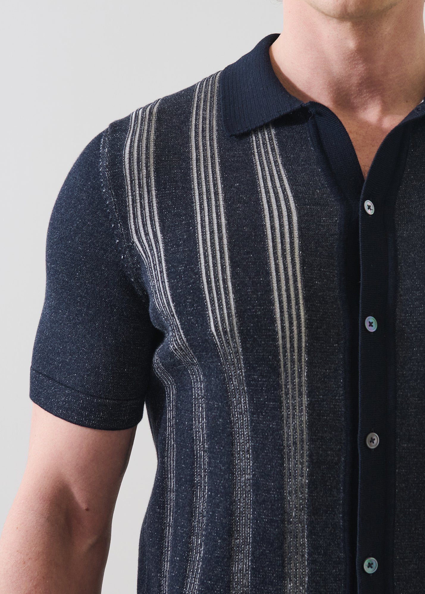 Cotton Textured Button Up Knit Shirt - PATRICK ASSARAF