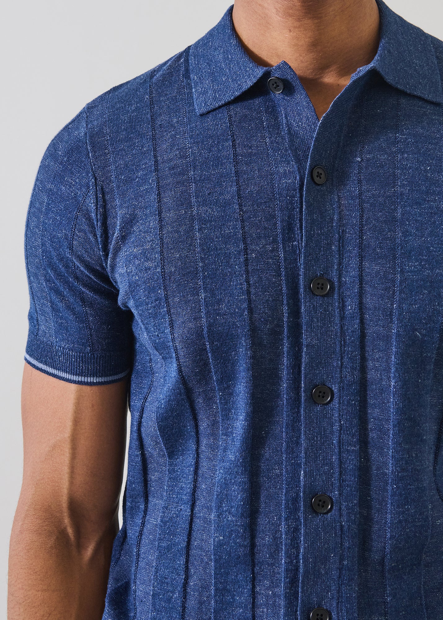 Linen Cotton Tipped Knit Shirt - PATRICK ASSARAF