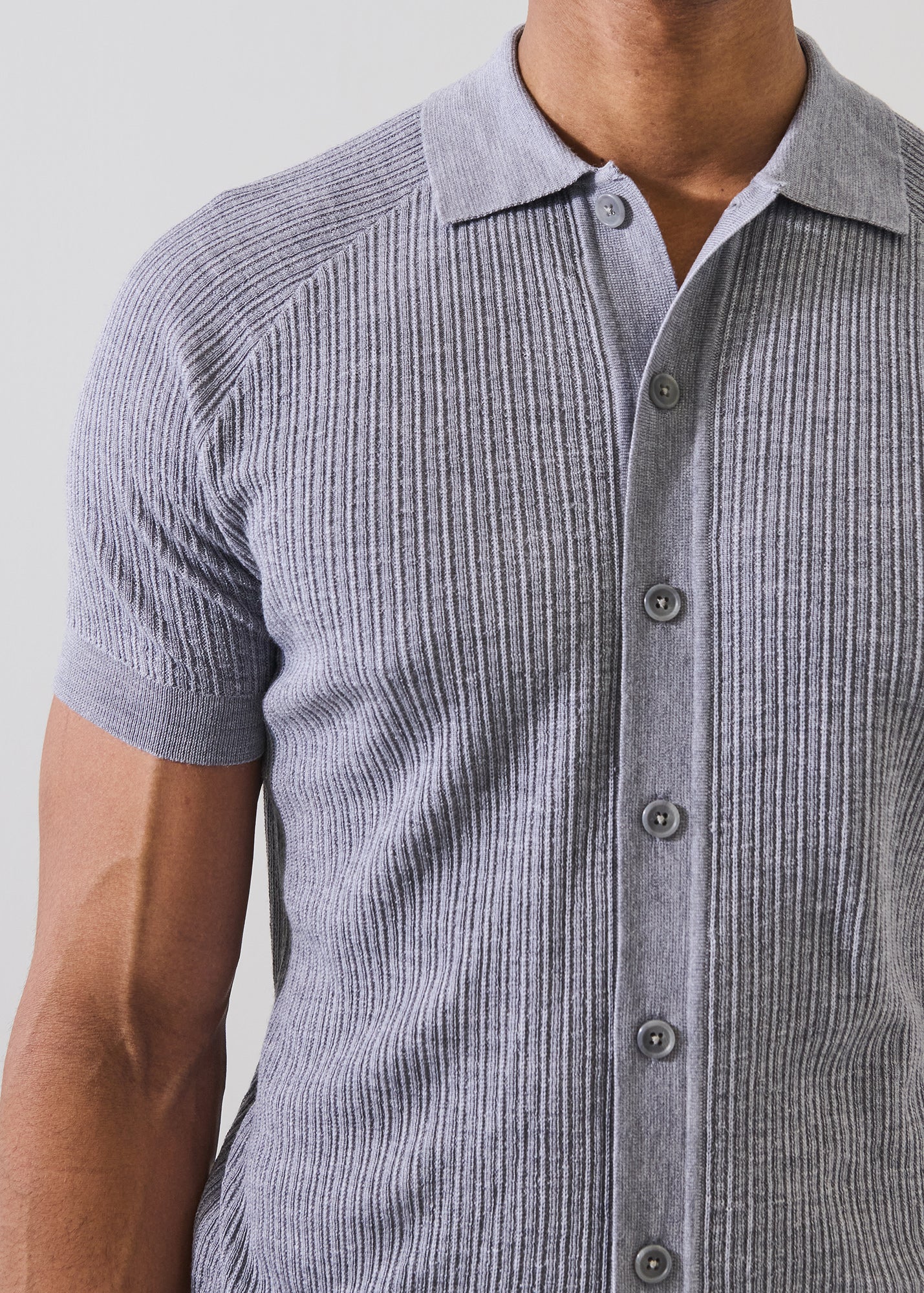 Merino Silk Textured Knit Shirt - PATRICK ASSARAF