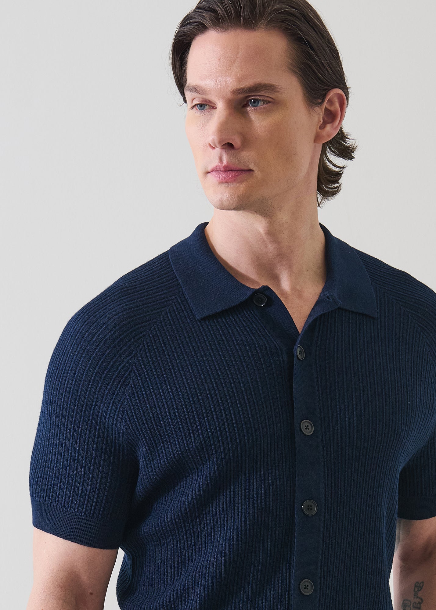Merino Silk Textured Knit Shirt - PATRICK ASSARAF